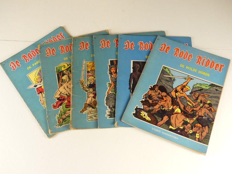 Vintage Vandersteen: lot van 6 stripalbums "De rode ridder" 1960 - 1967