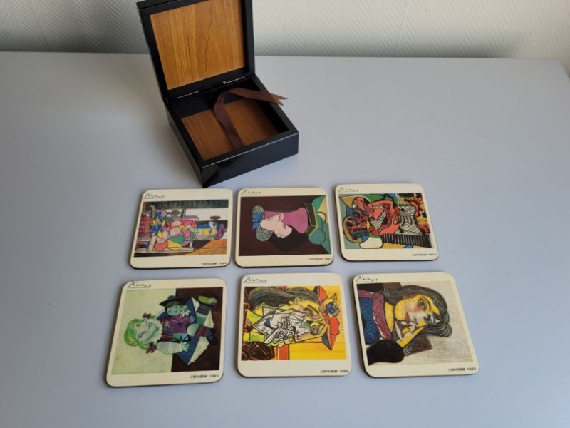 Picasso schilderijen set van 6 onderleggers Spadem 1993