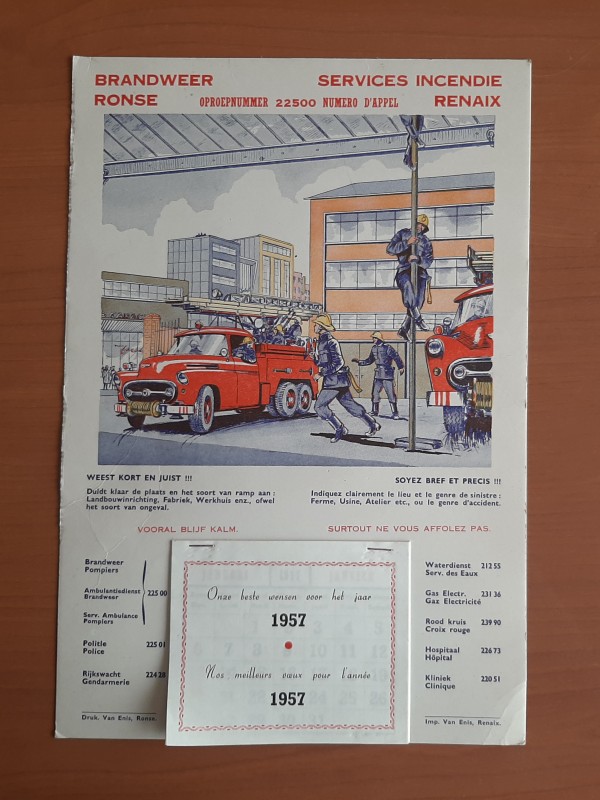 Kalender 1957 - Brandweer Ronse