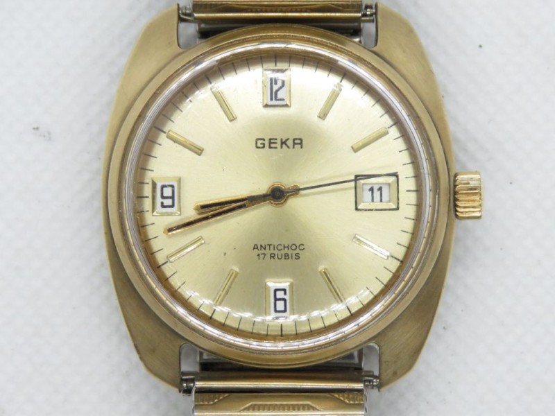 Vintage herenhorloge 'Geka antichoc 17 rubis'